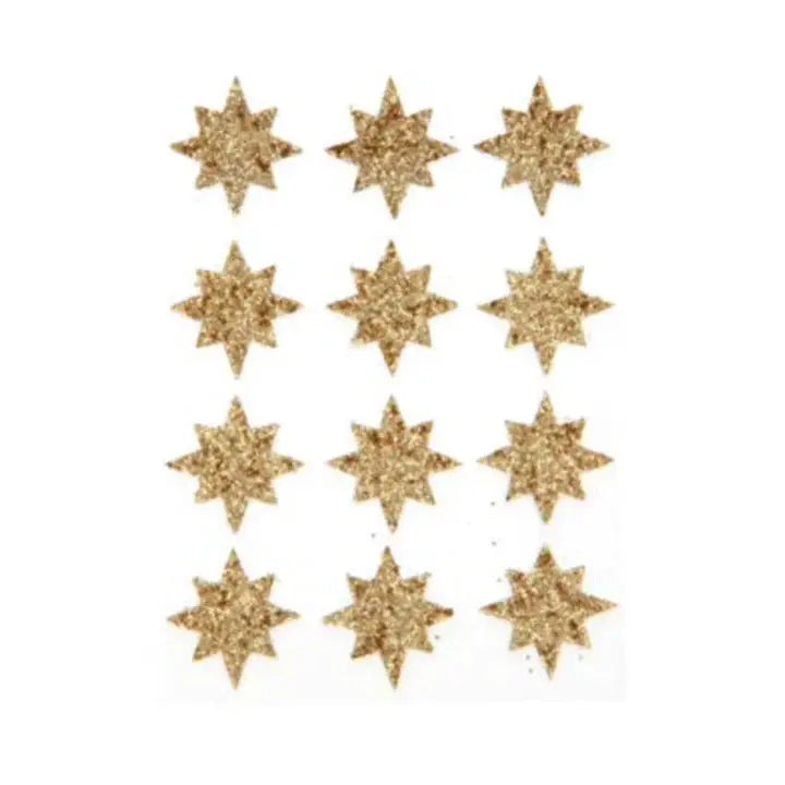 Gold Eco Glitter Star Stickers Meri Meri