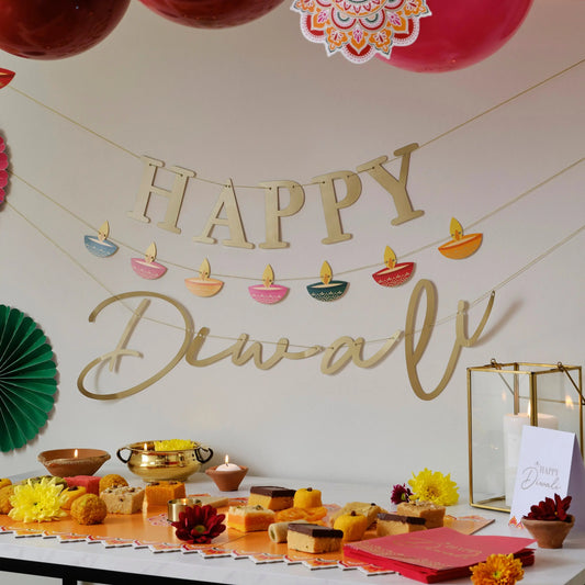 Gold Happy Diwali Banner Ginger Ray