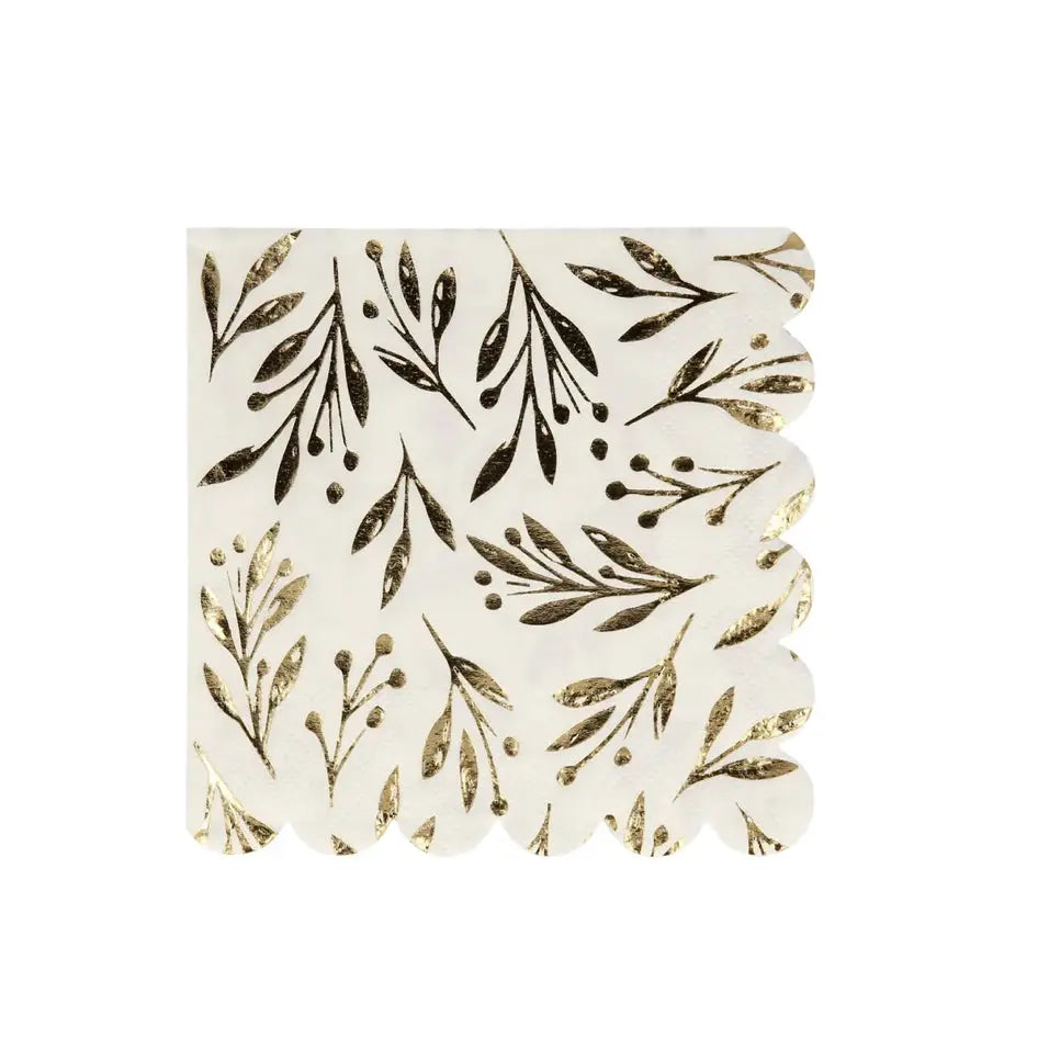 Gold Leaf Small Napkins Meri Meri