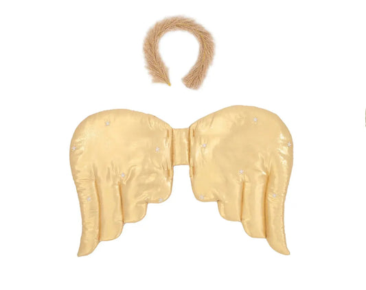 Gold Quilted Angel Wings and  Crown Meri Meri