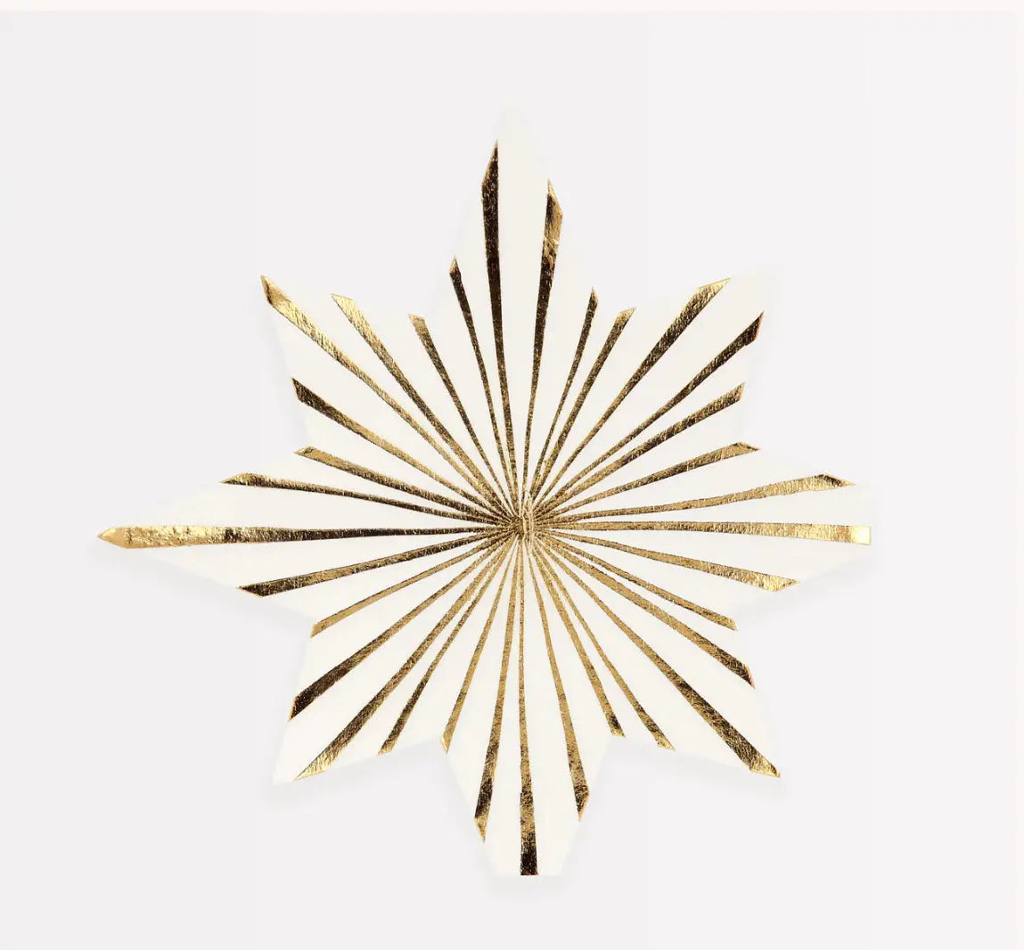 Gold Stripe Star Napkins (x 16) Meri Meri