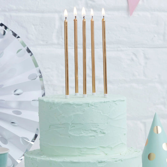 Gold Tall Candles Ginger Ray