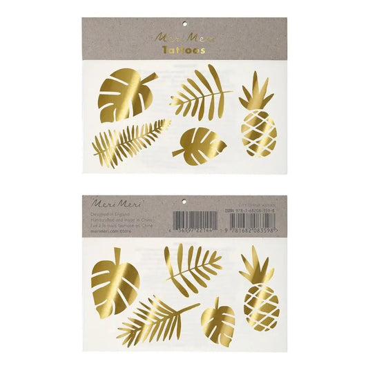 Gold Tropical Large Tattoos (set of 2 sheets) Meri Meri