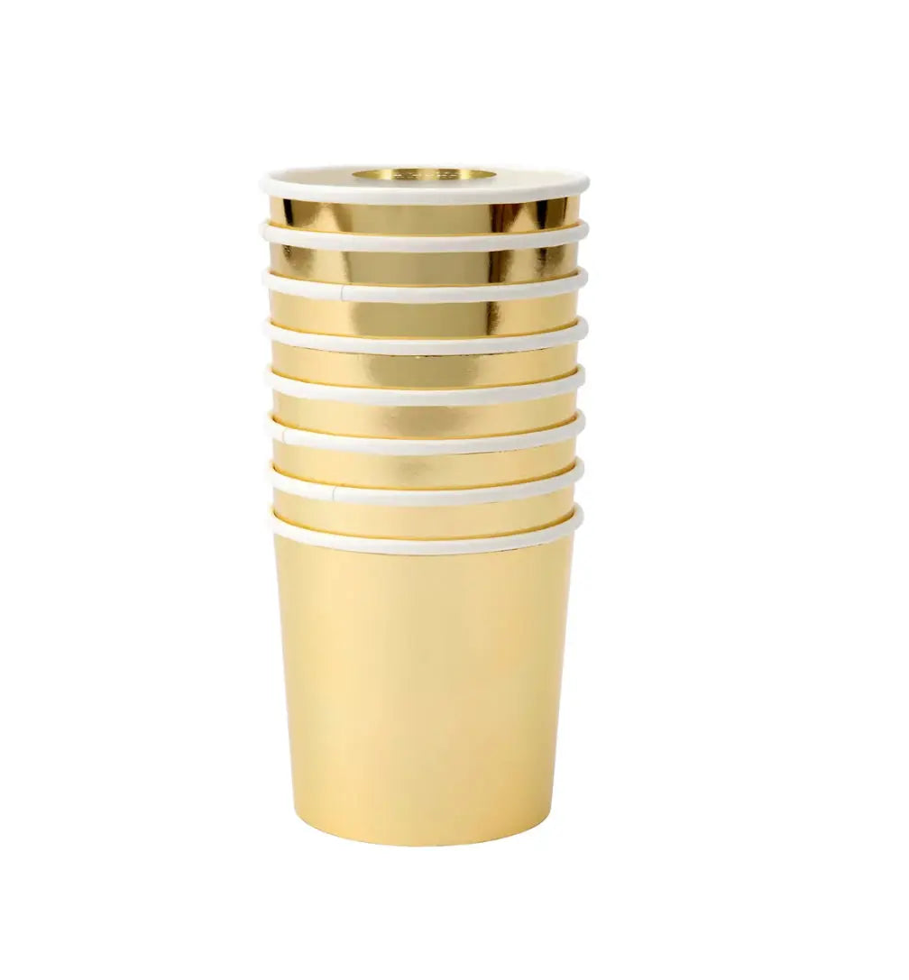 Gold Tumbler Cups (x 8) Meri Meri