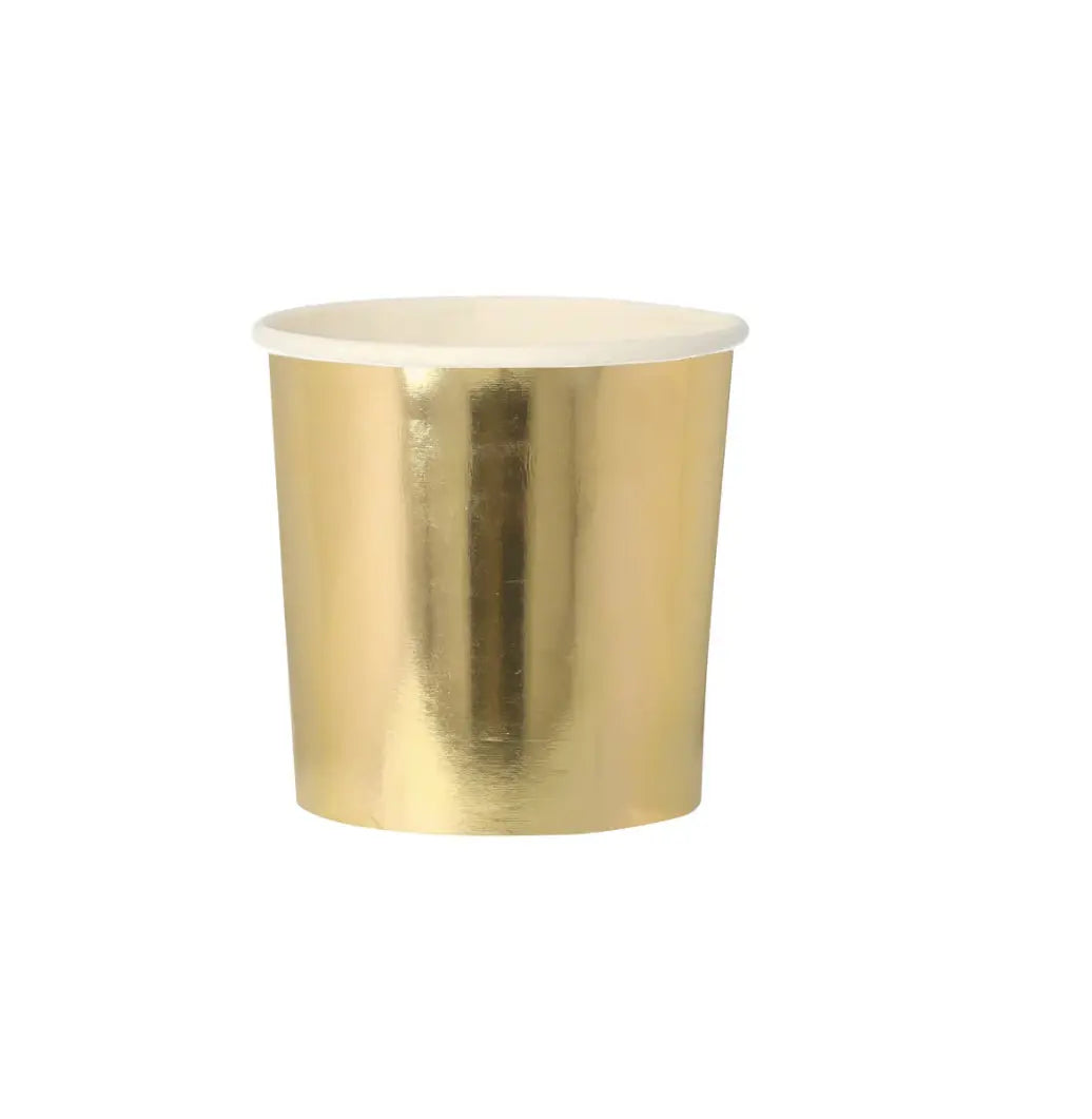Gold Tumbler Cups (x 8) Meri Meri