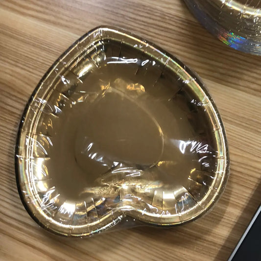 Gold heart plates thepartyville