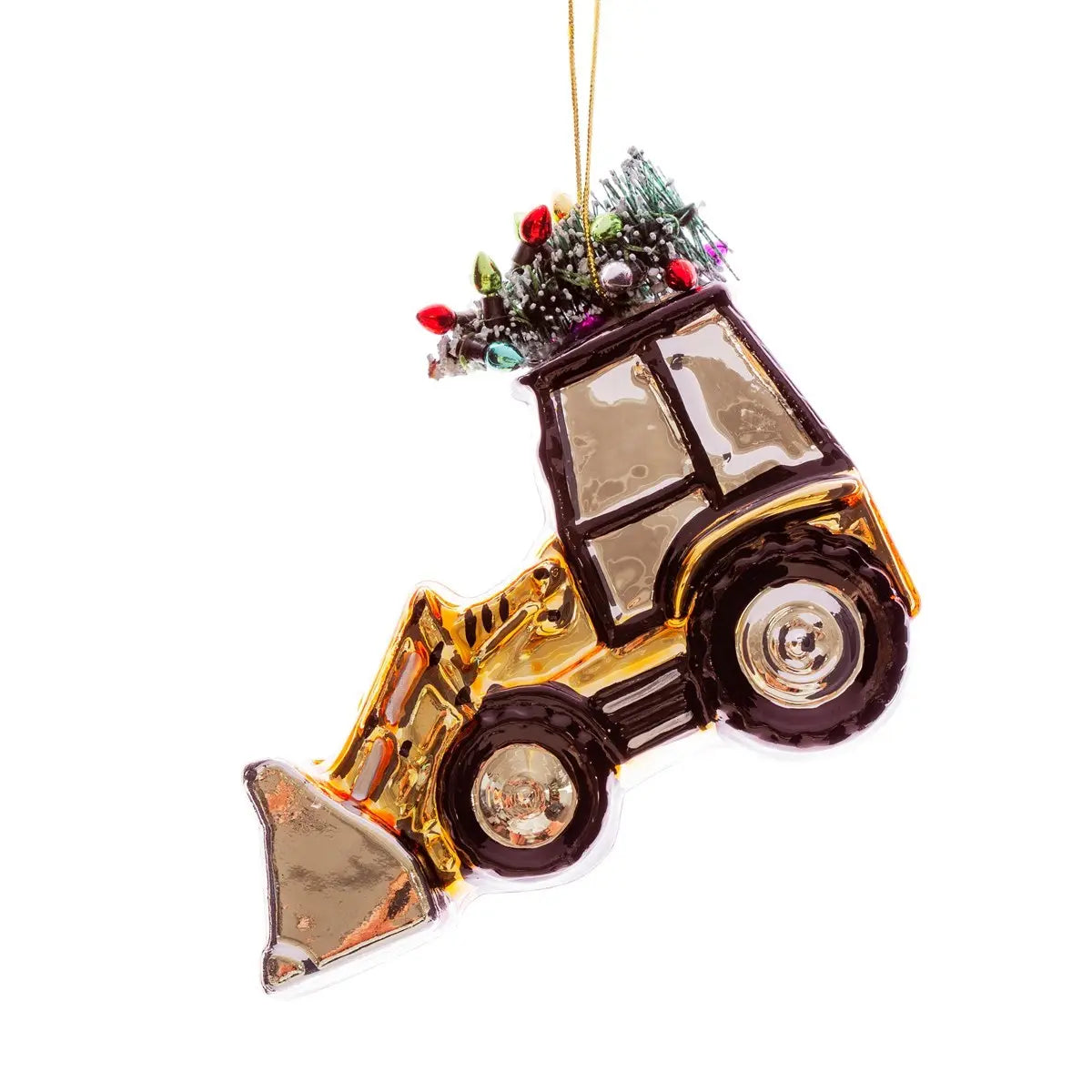 Golded Tractor With Tree Shaped Bauble SASS AND BELLE