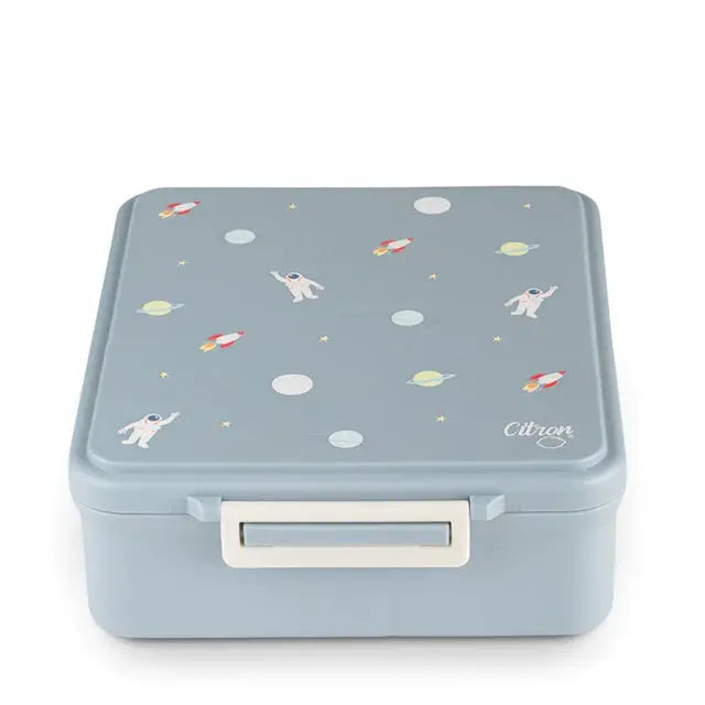 Grand Lunch Box With 4 Compartments And 1 Food Jar - Spaceship -Dusty Blue Citron