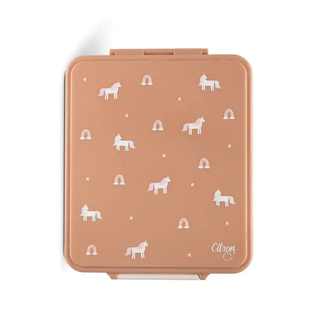 Grand Lunch Box With 4 Compartments And 1 Food Jar - Unicorn -Blush Pink Citron