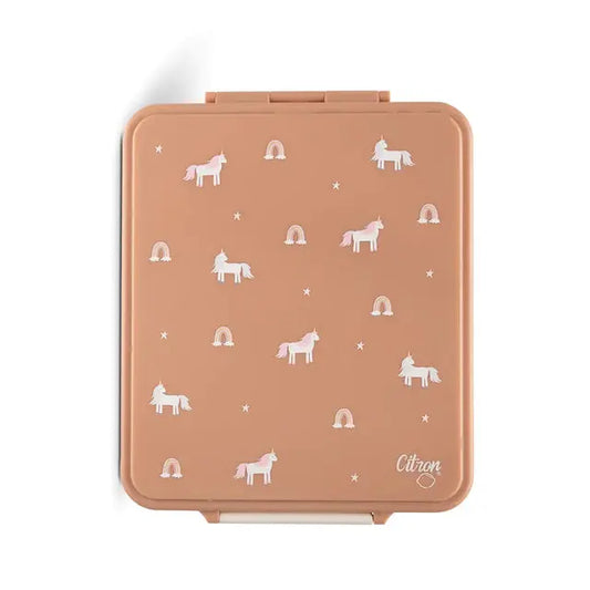 Grand Lunch Box With 4 Compartments And 1 Food Jar - Unicorn -Blush Pink Citron