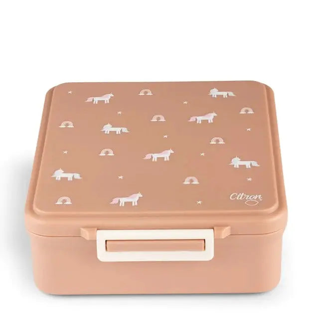 Grand Lunch Box With 4 Compartments And 1 Food Jar - Unicorn -Blush Pink Citron