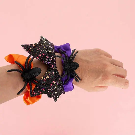 Halloween hair accessories spider/ bat bow scrunchie Great Pretenders