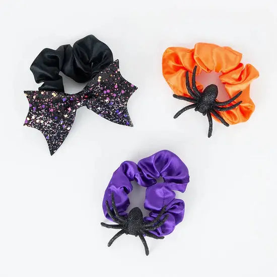Halloween hair accessories spider/ bat bow scrunchie Great Pretenders