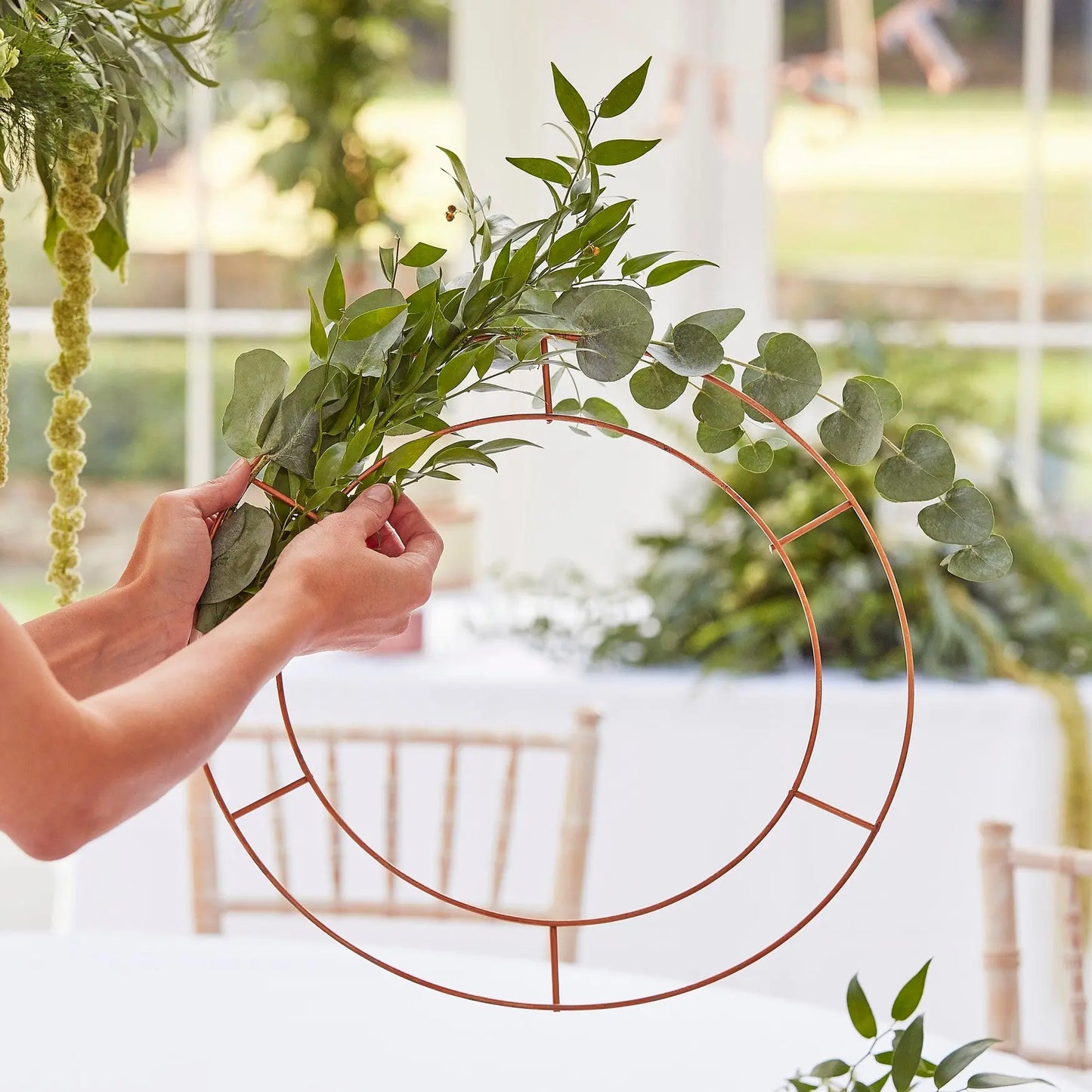 Hanging Chandelier Wedding Hoop Ginger Ray