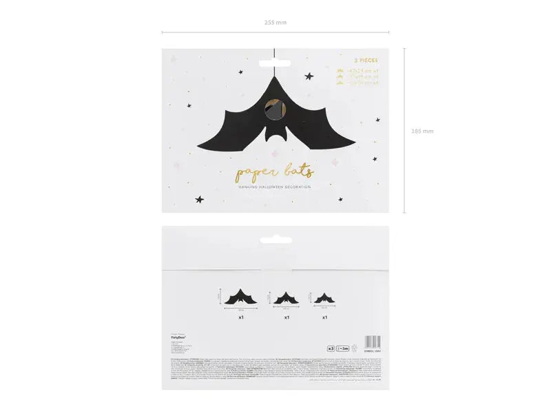 Hanging decoration Bats black Partydeco