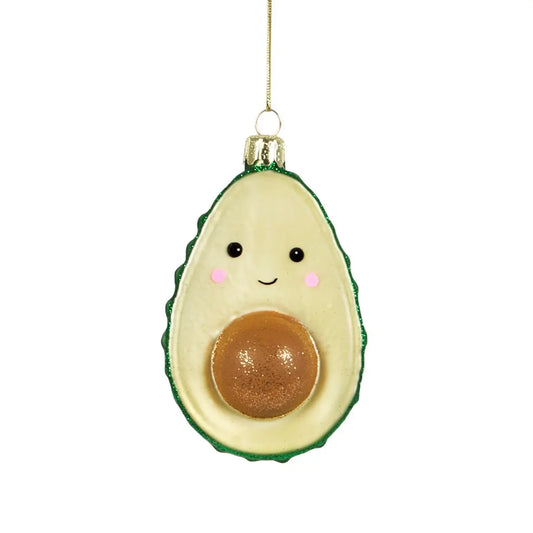 Happy Avocado Shimmer Shaped Bauble SASS AND BELLE