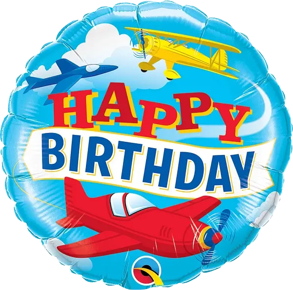 Happy Birthday Airplanes Foil Balloon qualatex