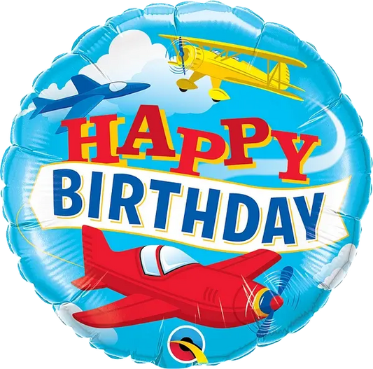 Happy Birthday Airplanes Foil Balloon qualatex