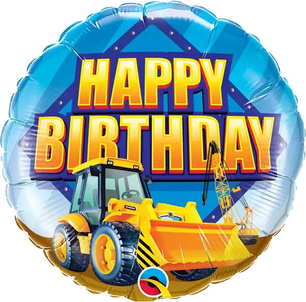 Happy Birthday Construction Zone Foil Balloon qualatex