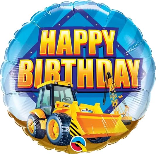 Happy Birthday Construction Zone Foil Balloon qualatex