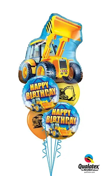 Happy Birthday Construction Zone Foil Balloon qualatex