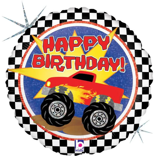 Happy Birthday Monster Truck 45cm Foil Balloon thepartyville