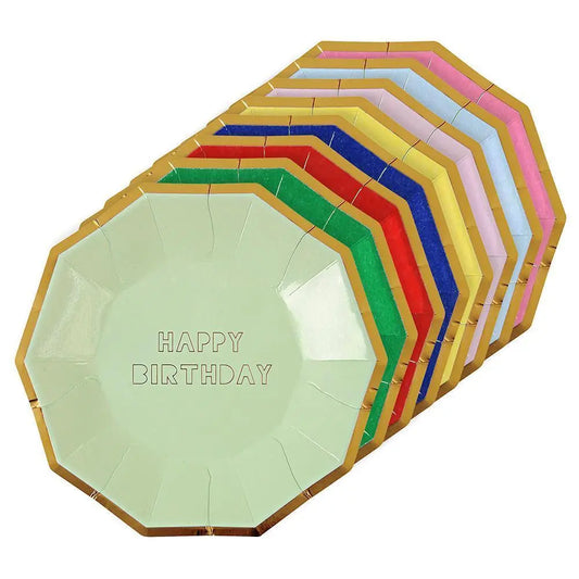Happy Birthday Plates (large) Meri Meri