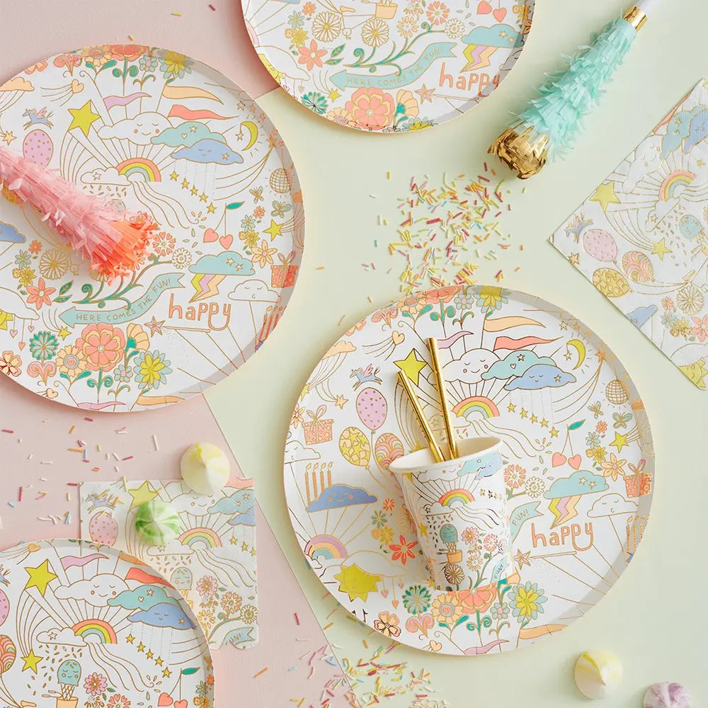 Happy Doodle Dinner Plates Meri Meri