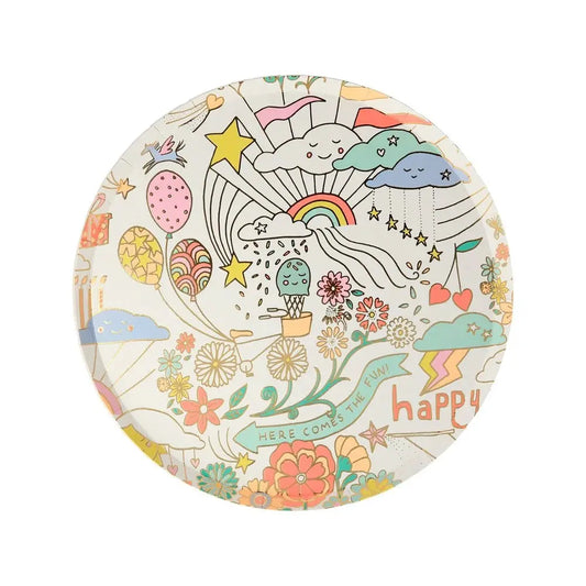 Happy Doodle Side Plates (set of 8) Meri Meri