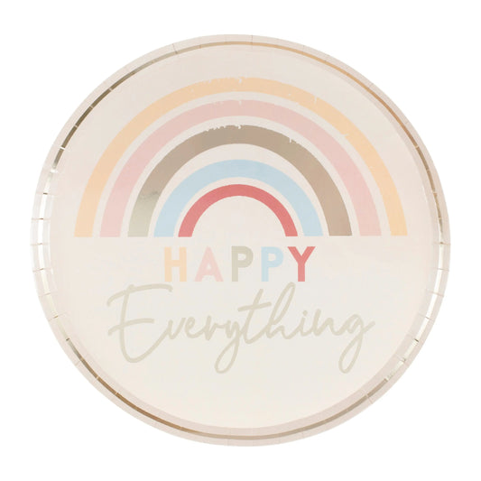 Happy Everything Natural Rainbow Plates Ginger Ray