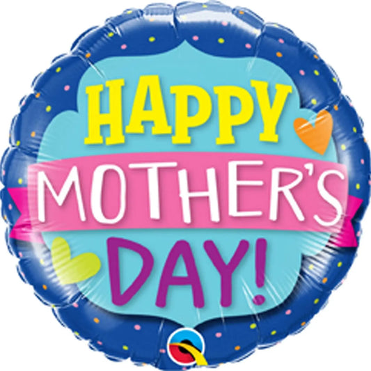 Happy Mothers Day Emblem Banner Foil Balloon qualatex