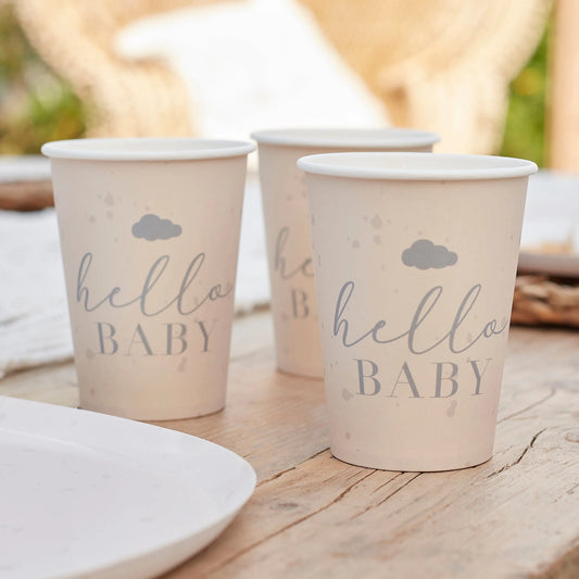 Hello Baby Neutral Baby Shower Cups Ginger Ray