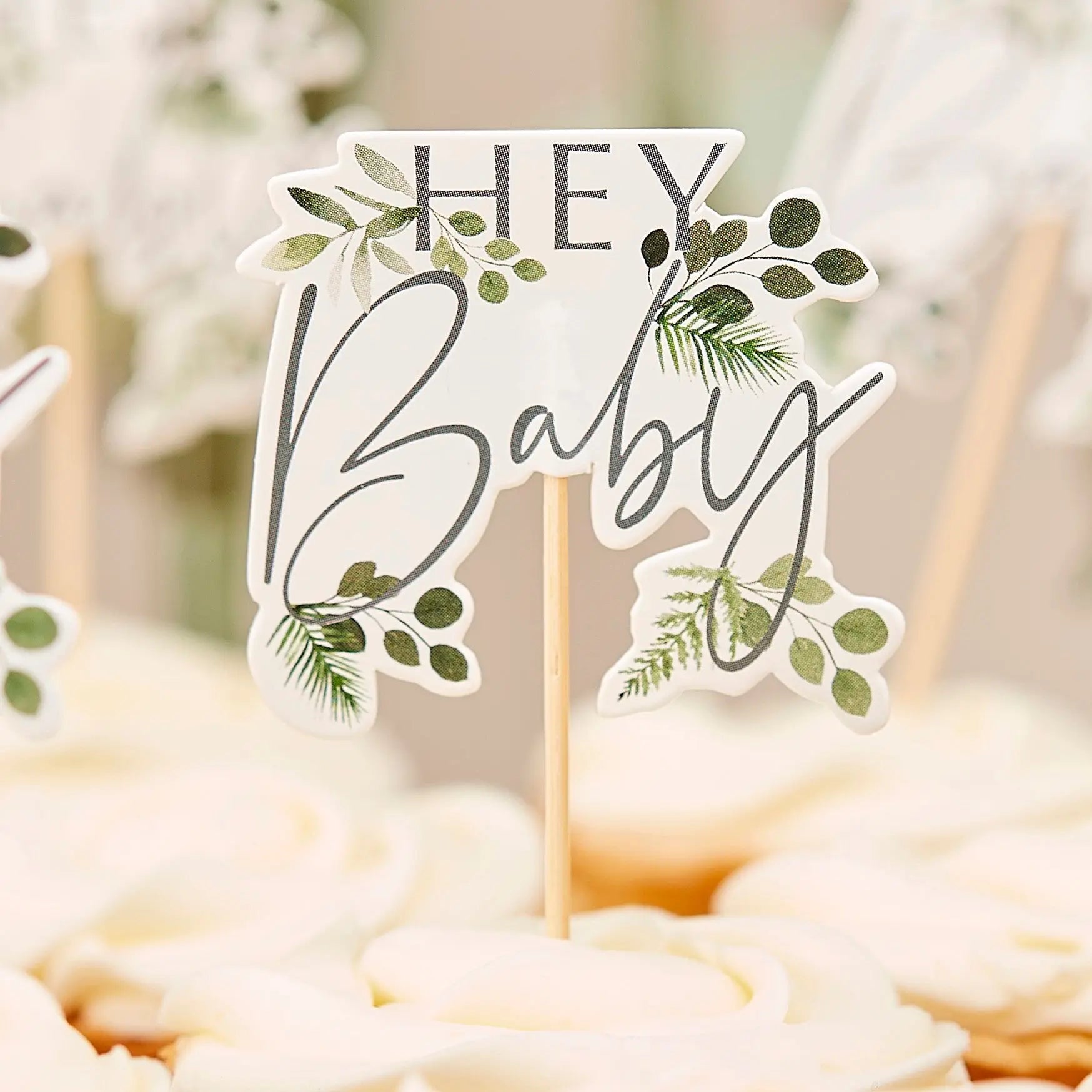 Hey Baby Shower Cupcake Toppers Ginger Ray