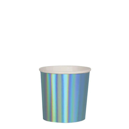 Holographic Blue Tumbler Cups Meri Meri