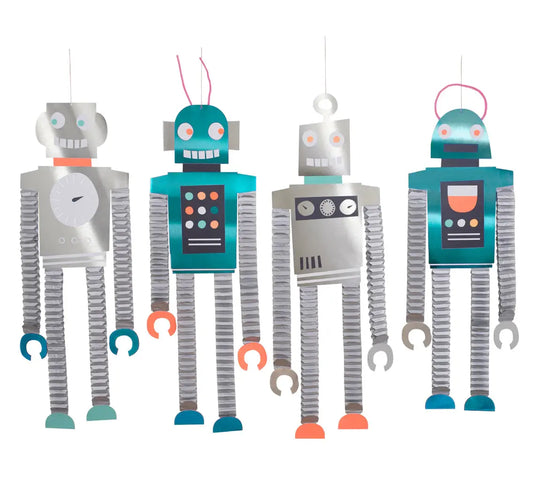 Honeycomb Robot Decorations (x 4) Meri Meri