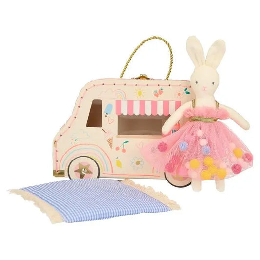 Ice Cream Van Bunny Mini Suitcase Doll Meri Meri