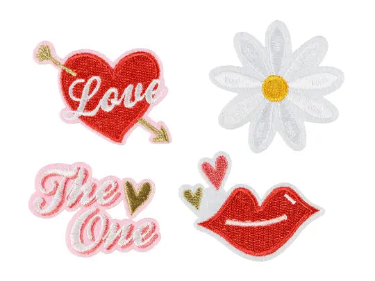 Iron on patches Love, mix Partydeco