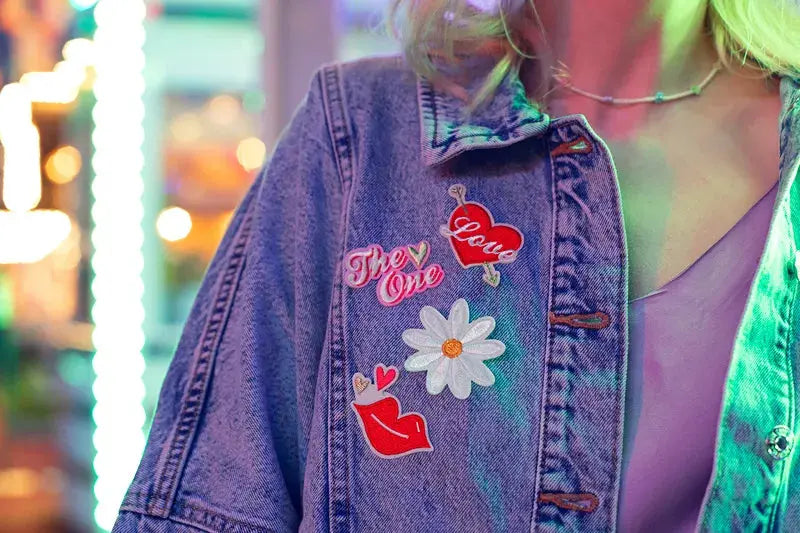 Iron on patches Love, mix Partydeco