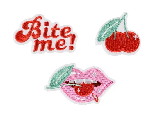 Iron on patches bite me, mix Partydeco
