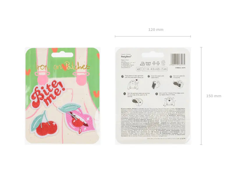 Iron on patches bite me, mix Partydeco