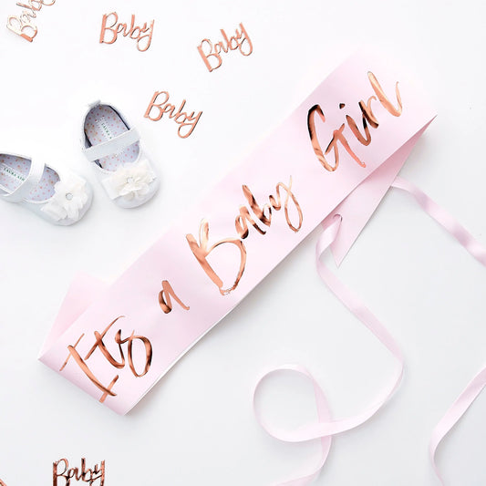 It's a Girl Baby Shower Sash Ginger Ray