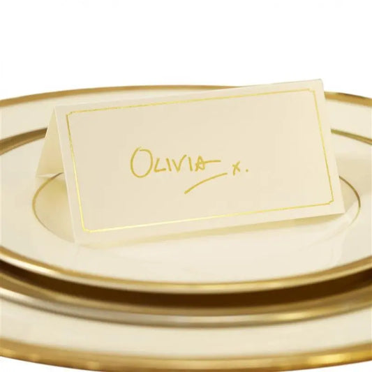 Ivory & Gold Foiled Place Cards - Metallic Perfection Ginger Ray