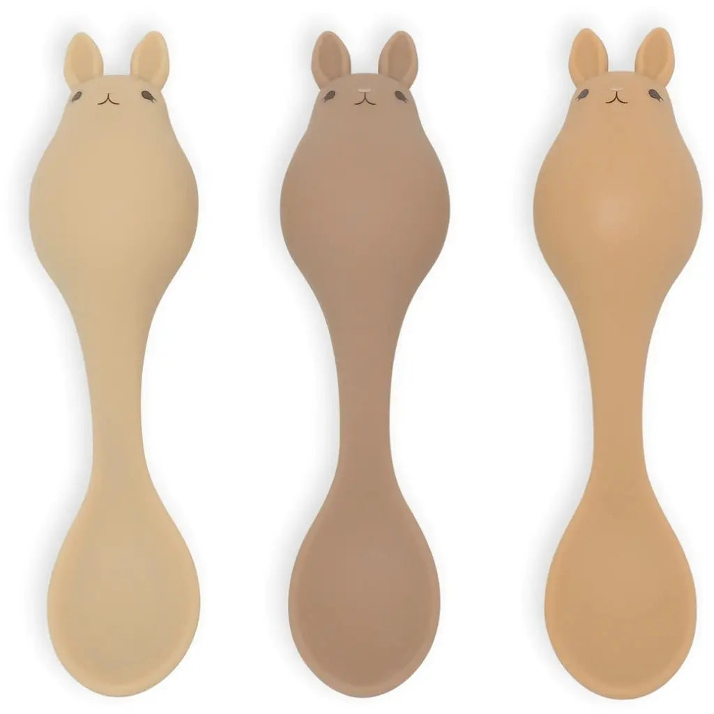 (KS2296) 3 pack Baby Spoon Bunny - Rose Konges Slojd