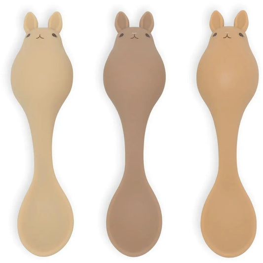 (KS2296) 3 pack Baby Spoon Bunny - Rose Konges Slojd