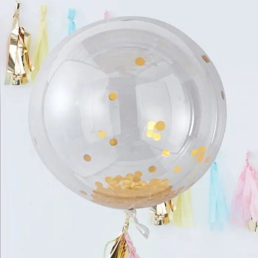 LARGE GOLD CONFETTI ORB BALLOONS Ginger Ray
