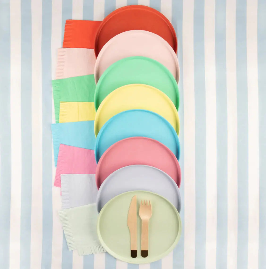 Large Bright Mix Compostable Plates (x 8) Meri Meri