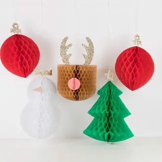 Large Hanging Honeycomb Decorations (x 5) Meri Meri