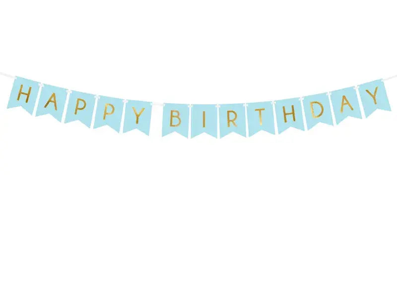 Light Blue Happy Birthday Banner Partydeco