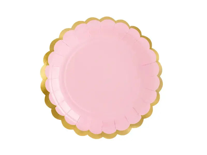 Light Pink Paper Plates Partydeco