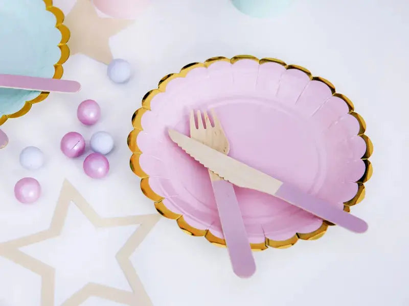 Light Pink Paper Plates Partydeco